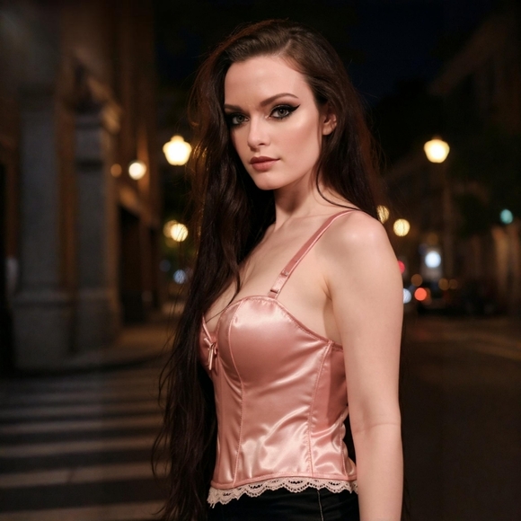 Sugar Thrillz Tops - Sugar Thrillz ✦ Luv Me Tender Satin Ruffled Bra Top ✦ Pink Molded Cup Crop S & L